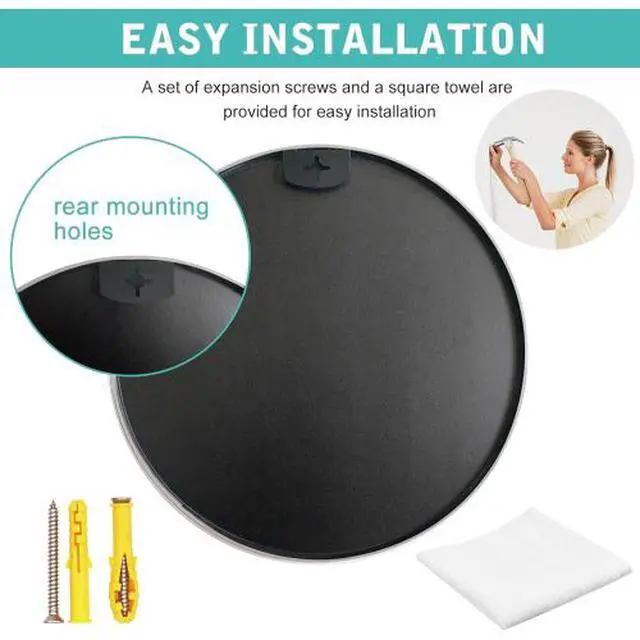Alt view image 5 of 7 - 30 Inch Black Metal Framed Round Bathrrom Mirror for Wall.(W2203P182013)