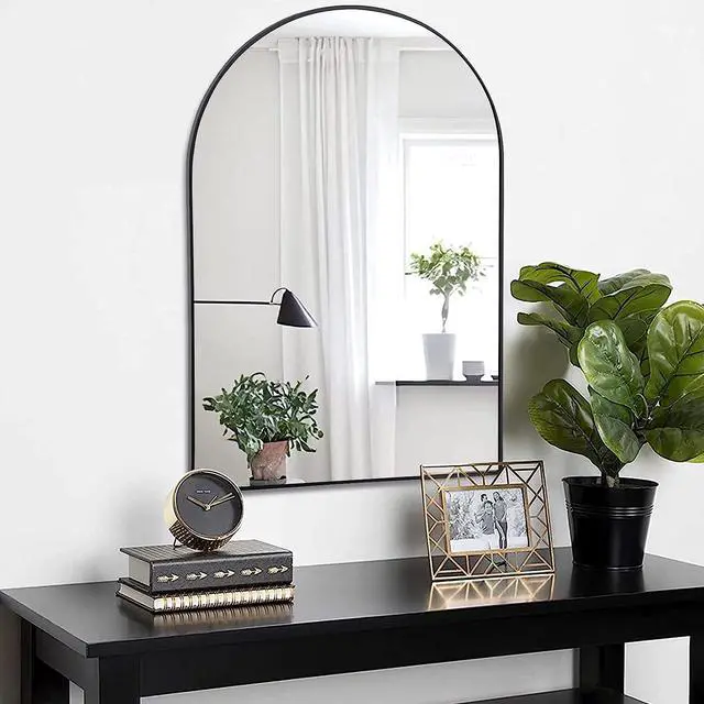 Alt view image 4 of 7 - 20x30 Inch Black Metal Framed Arched Bathrrom Mirror for Wall.(W2203134104)