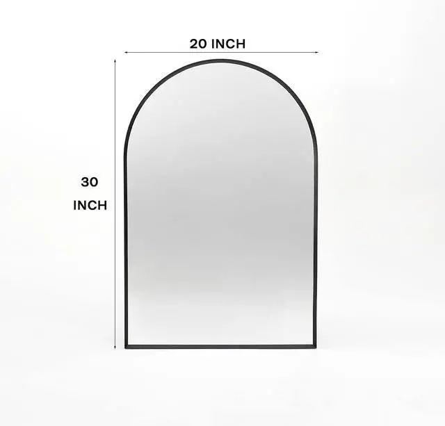 Alt view image 6 of 7 - 20x30 Inch Black Metal Framed Arched Bathrrom Mirror for Wall.(W2203134104)