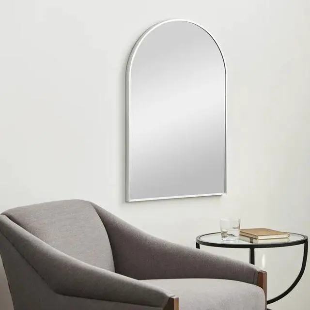 Alt view image 2 of 7 - 20x30 Inch Silver Metal Framed Arched Bathrrom Mirror for Wall.(W2203134107)