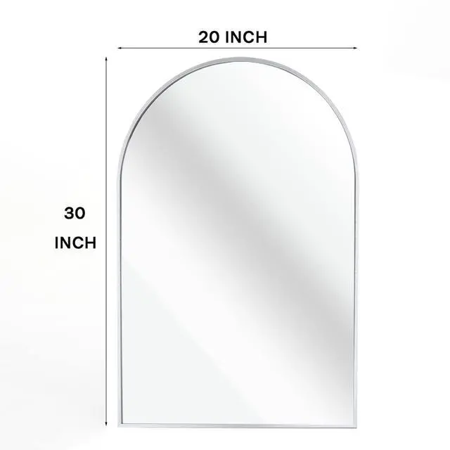 Alt view image 6 of 7 - 20x30 Inch Silver Metal Framed Arched Bathrrom Mirror for Wall.(W2203134107)
