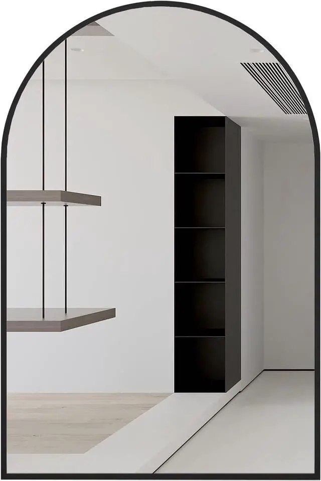 Alt view image 3 of 7 - 24x32 Inch Black Metal Framed Arched Bathrrom Mirror for Wall.(W2203P220253)
