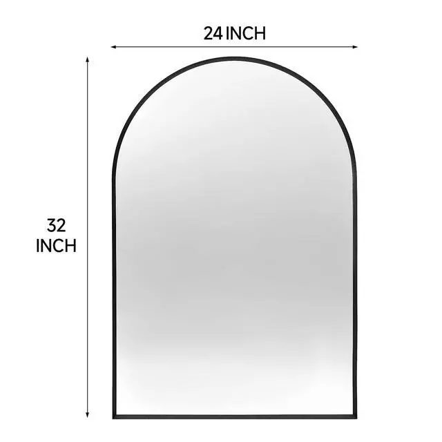 Alt view image 4 of 7 - 24x32 Inch Black Metal Framed Arched Bathrrom Mirror for Wall.(W2203P220253)