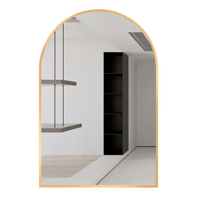 Alt view image 3 of 7 - 24x32 Inch Gold Metal Framed Arched Bathrrom Mirror for Wall.(W2203P220256)