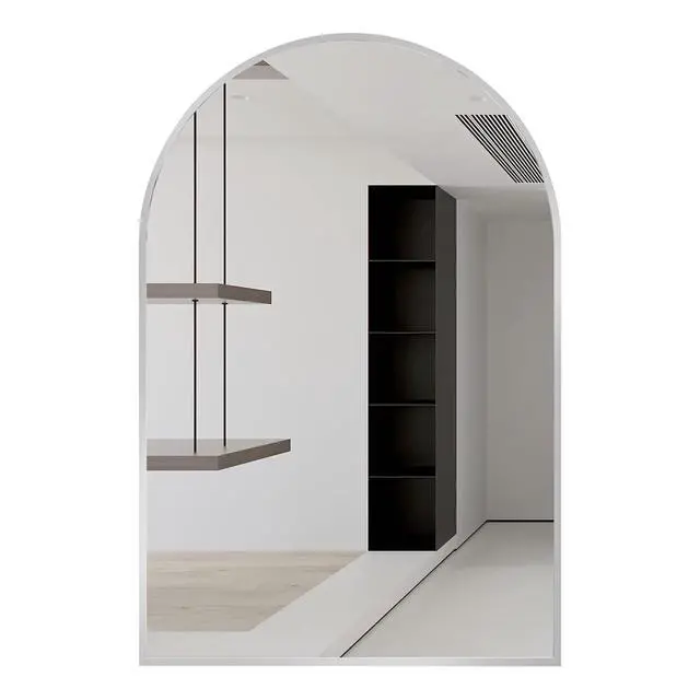 Alt view image 3 of 7 - 24x32 Inch Silver Metal Framed Arched Bathrrom Mirror for Wall.(W2203P220257)