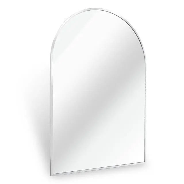 Alt view image 6 of 7 - 24x32 Inch Silver Metal Framed Arched Bathrrom Mirror for Wall.(W2203P220257)