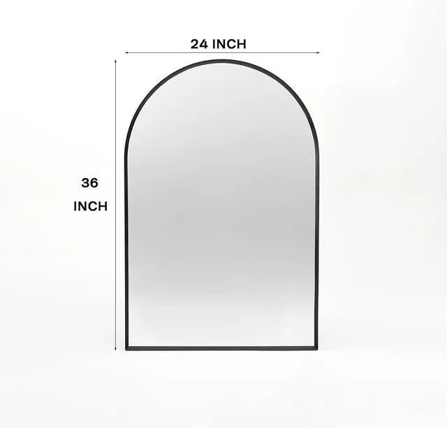 Alt view image 4 of 7 - 24x36 Inch Black Metal Framed Arched Bathrrom Mirror for Wall.(W2203134097)