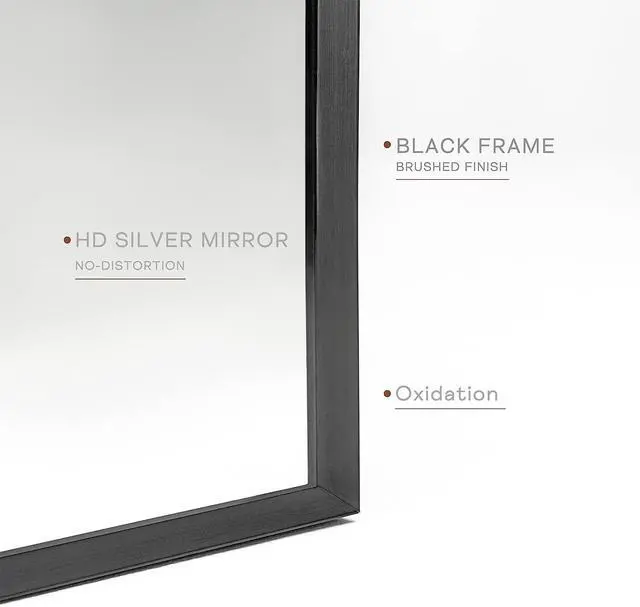 Alt view image 5 of 7 - 24x36 Inch Black Metal Framed Arched Bathrrom Mirror for Wall.(W2203134097)