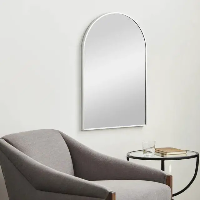 Main image of 24x36 Inch Silver Metal Framed Arched Bathrrom Mirror for Wall.(W2203134098)