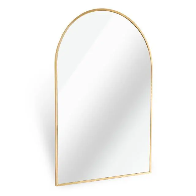Alt view image 7 of 7 - 24x36 Inch Gold Metal Framed Arched Bathrrom Mirror for Wall.(W2203134100)