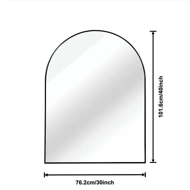 Alt view image 4 of 7 - 30x40 Inch Black Metal Framed Arched Bathrrom Mirror for Wall.