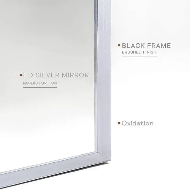 Alt view image 6 of 7 - 24x36 Inch Silver Metal Framed Arched Bathrrom Mirror for Wall.(W2203134098)