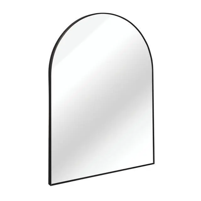 Alt view image 7 of 7 - 30x40 Inch Black Metal Framed Arched Bathrrom Mirror for Wall.