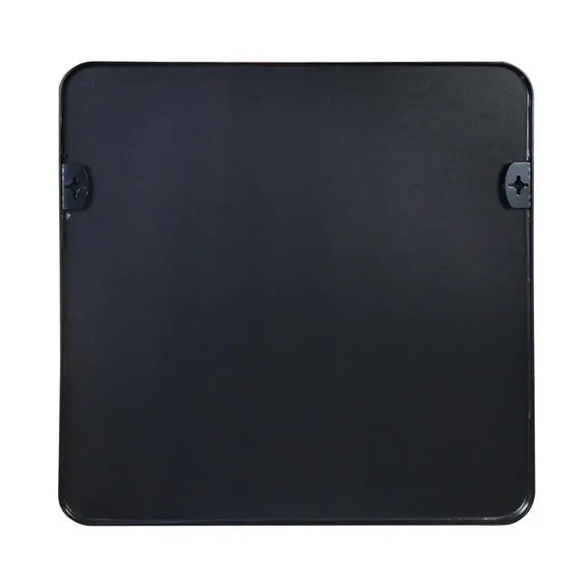 Alt view image 7 of 7 - 36in x 36in Inch Black Metal Framed Square Bathrrom Mirror for Wall.