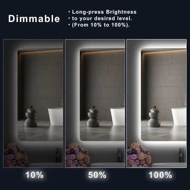 Alt view image 6 of 7 - Rectangular Backlit Mirror Bathroom 30"x40"