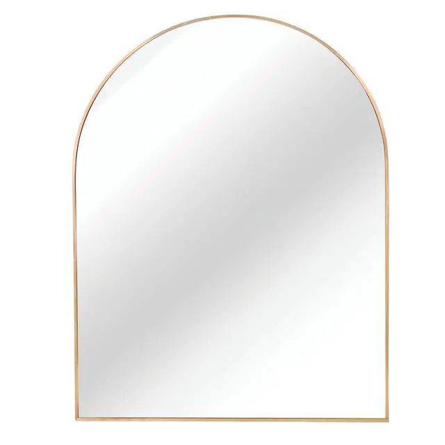 Alt view image 6 of 6 - 30x36 Inch Gold Metal Framed Arched Bathrrom Mirror for Wall.