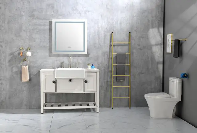 Alt view image 4 of 6 - 36 x 36 Inch LED Bathroom Mirror with Front, Wall Mounted Vanity Mirror, Anti-Fog, Memory, 3 Colors, Stepless Dimmable