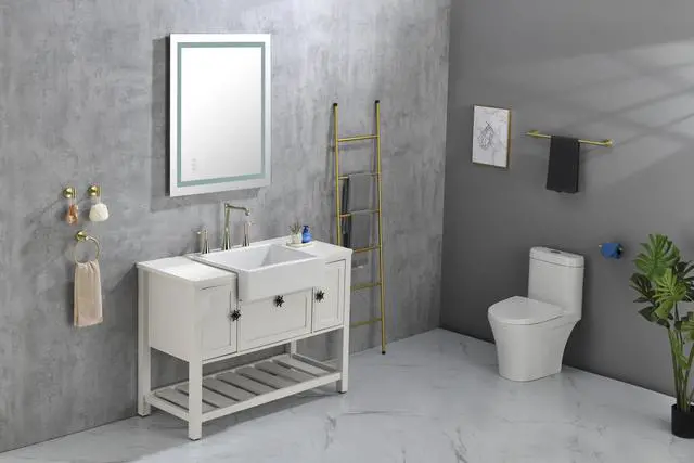 Alt view image 3 of 7 - 40 x 36 Inch LED Bathroom Mirror with Front, Wall Mounted Vanity Mirror, Anti-Fog, Memory, 3 Colors, Stepless Dimmable