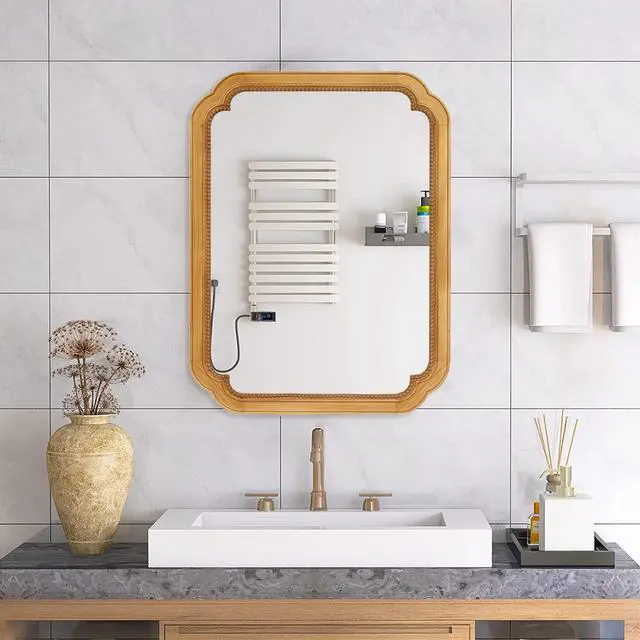 Alt view image 5 of 7 - 31.5" x 23.82" Wood Framed Wall - Mounted Mirror Cabinet with Storage Shelves, Medicine Mirror for Bathroom, Living Room, Entryway