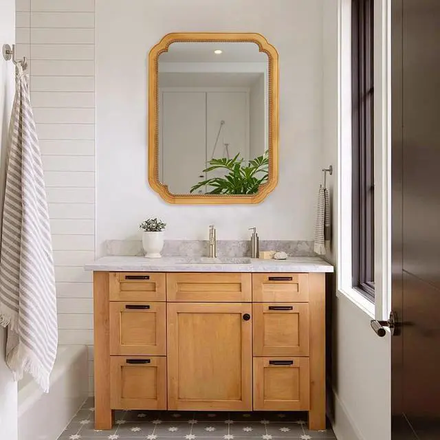 Alt view image 6 of 7 - 31.5" x 23.82" Wood Framed Wall - Mounted Mirror Cabinet with Storage Shelves, Medicine Mirror for Bathroom, Living Room, Entryway