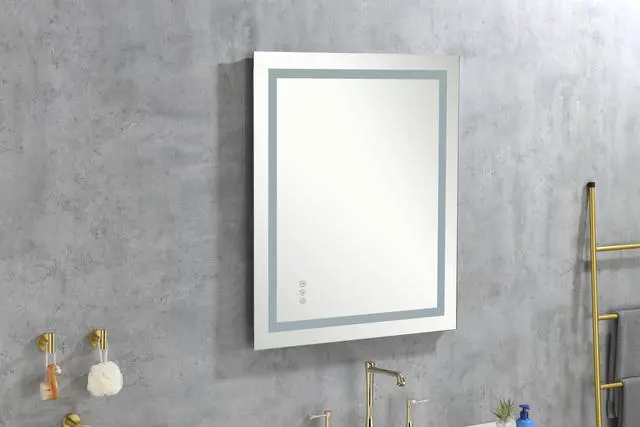 Alt view image 6 of 7 - 40 x 36 Inch LED Bathroom Mirror with Front, Wall Mounted Vanity Mirror, Anti-Fog, Memory, 3 Colors, Stepless Dimmable