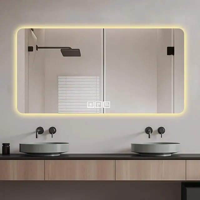 Alt view image 5 of 7 - 28*60in LED bathroom mirror, corrosion-resistant, three-color dimmable, backlit mirror with one-touch demist function