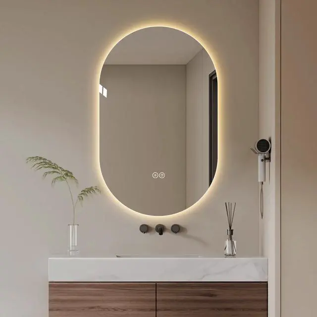 Alt view image 2 of 7 - 48*30 inch Smart Wall Mounted LED Touch Screen Anti-fog Mirror Bathroom Mirror, Barber Shop Mirror