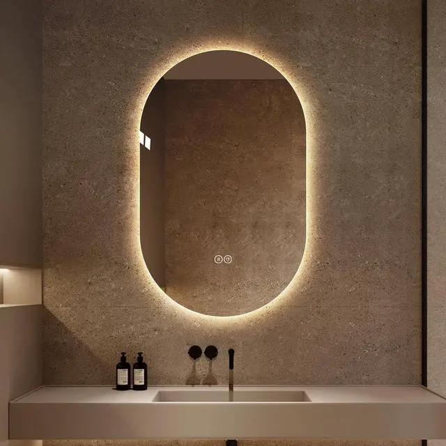 Alt view image 6 of 7 - 48*30 inch Smart Wall Mounted LED Touch Screen Anti-fog Mirror Bathroom Mirror, Barber Shop Mirror