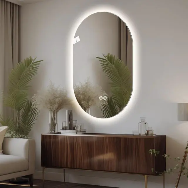 Alt view image 5 of 7 - 48*30 inch Smart Wall Mounted LED Touch Screen Anti-fog Mirror Bathroom Mirror, Barber Shop Mirror