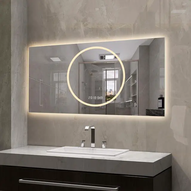 Alt view image 4 of 7 - 48*24 inch Bathroom Mirror with Led Lights , Anti-Fog Lighted Vanity Mirrors for Wall Mounted, 3 Colors and 6 level Dimmable, Horizontal