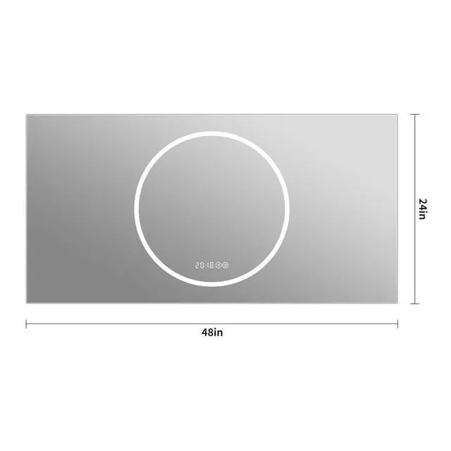 Alt view image 3 of 7 - 48*24 inch Bathroom Mirror with Led Lights , Anti-Fog Lighted Vanity Mirrors for Wall Mounted, 3 Colors and 6 level Dimmable, Horizontal
