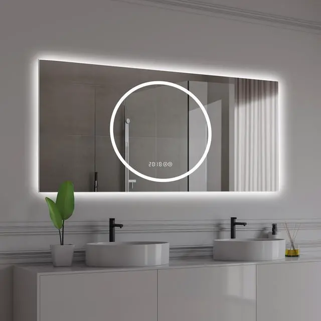 Alt view image 5 of 7 - 48*24 inch Bathroom Mirror with Led Lights , Anti-Fog Lighted Vanity Mirrors for Wall Mounted, 3 Colors and 6 level Dimmable, Horizontal