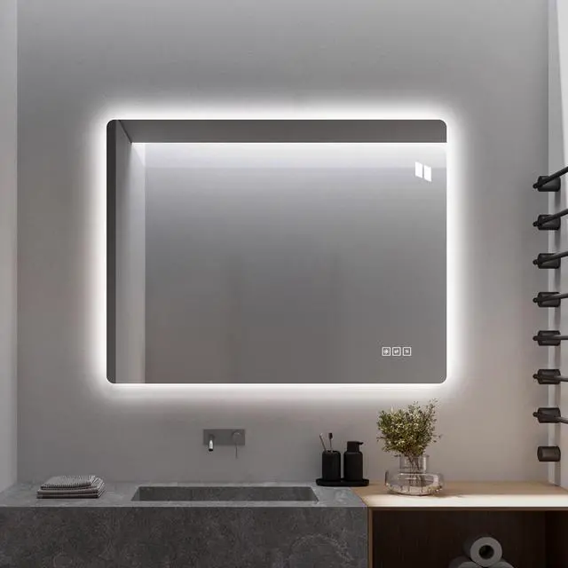 Alt view image 3 of 7 - 28*36 Inch Bathroom Mirror with Led Lights Front and Backlit, Anti-Fog Lighted Vanity Mirrors for Wall Mounted, 3 Colors and 5 level Dimmable, Horizontal/Vertical