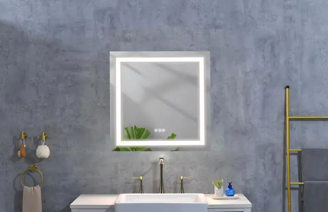 Main image of 36 x 36 Inch LED Bathroom Mirror with Front, Wall Mounted Vanity Mirror, Anti-Fog, Memory, 3 Colors, Stepless Dimmable