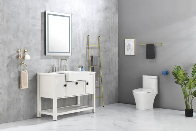 Alt view image 2 of 7 - 40 x 36 Inch LED Bathroom Mirror with Front, Wall Mounted Vanity Mirror, Anti-Fog, Memory, 3 Colors, Stepless Dimmable