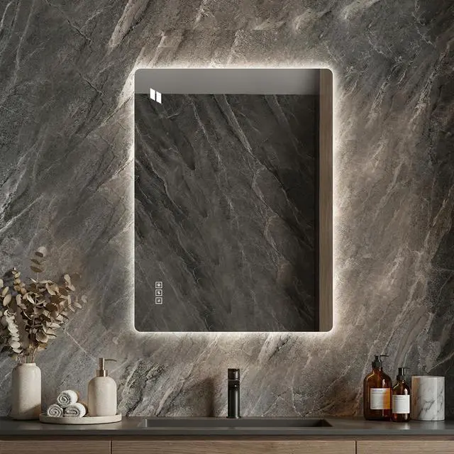 Alt view image 4 of 7 - 24*32 Inch Bathroom Mirror with Led Lights Front and Backlit, Anti-Fog Lighted Vanity Mirrors for Wall Mounted, 3 Colors and 5 level Dimmable, Horizontal/Vertical
