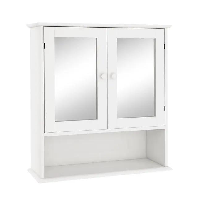 Alt view image 6 of 7 - Bathroom Wall Cabinet with Doule Mirror Doors and Shelvs