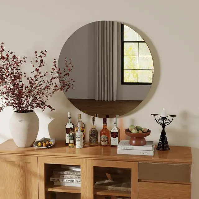 Alt view image 7 of 7 - 80cm bathroom mirror, round mirror, wall mount