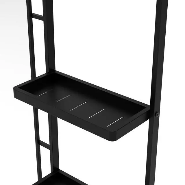 Alt view image 4 of 7 - 30X44 Ines Modern Vanity Mirror with Multi-functional Shelf, Large bathroom Mirror, Black Frame Decoration Mirror, Suitable for Bathroom, Living Room, Bedroom