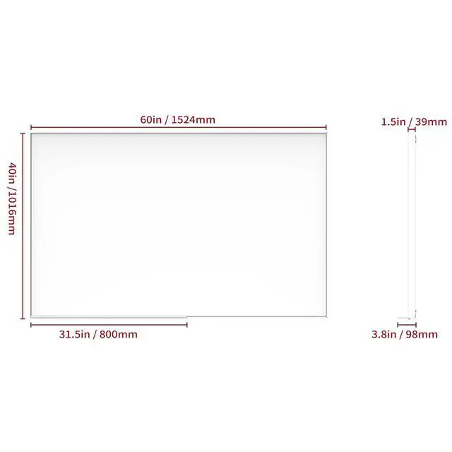 Alt view image 6 of 7 - 60"x40" Oversized Modern Rectangle Bathroom Mirror with walnut Frame Decorative Large Wall Mirrors for Bathroom Living Room Bedroom Vertical or Horizontal Wall Mounted mirror with Aluminum Frame