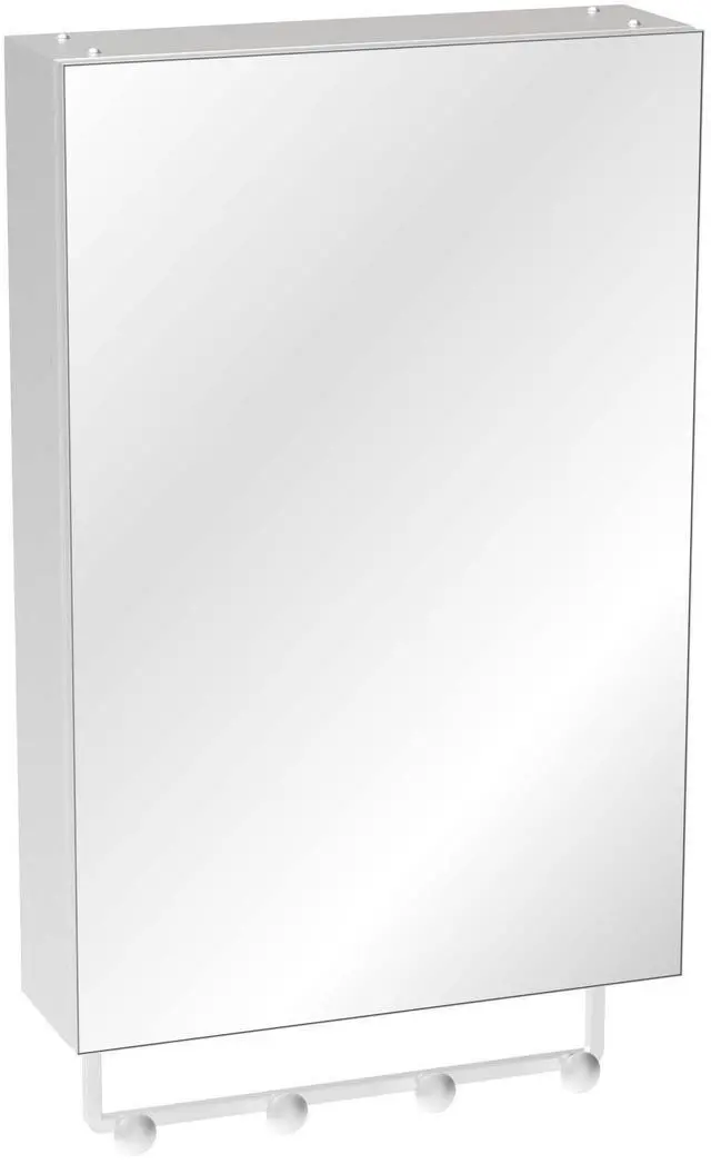 Main image of 16'' x 24'' Medicine Cabinet with Mirror for Bathroom, Wall Mounted Bathroom Mirror with Storage, Adjustable Shelves, Aluminum Framework, Surface Mount Silver