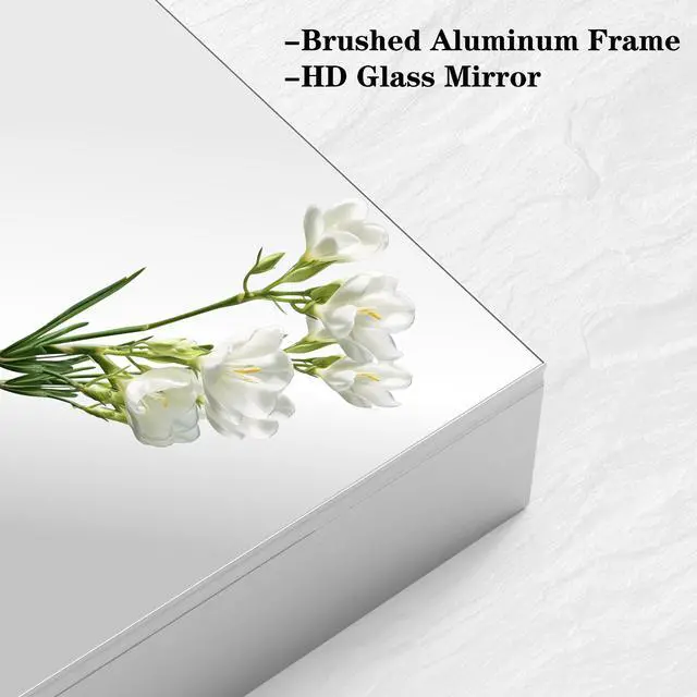Alt view image 4 of 7 - 16'' x 24'' Medicine Cabinet with Mirror for Bathroom, Wall Mounted Bathroom Mirror with Storage, Adjustable Shelves, Aluminum Framework, Surface Mount Silver