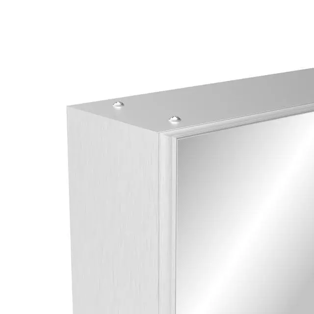 Alt view image 7 of 7 - 16'' x 24'' Medicine Cabinet with Mirror for Bathroom, Wall Mounted Bathroom Mirror with Storage, Adjustable Shelves, Aluminum Framework, Surface Mount Silver