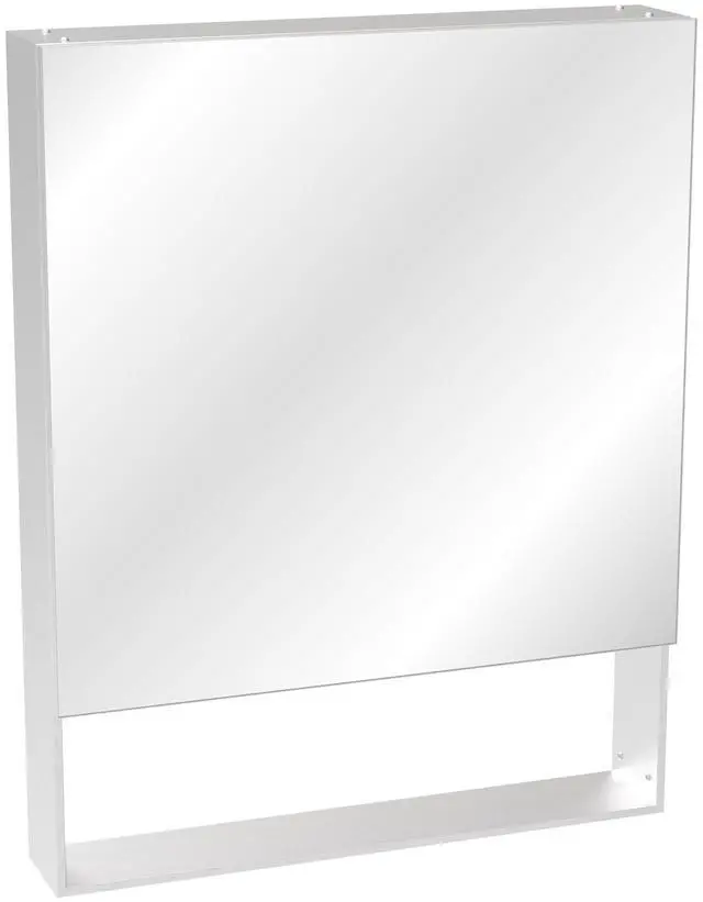 Main image of 24'' x 30'' Medicine Cabinet with Mirror for Bathroom, Wall Mounted Bathroom Mirror with Storage, Adjustable Shelves, Aluminum Framework, Surface Mount Silver