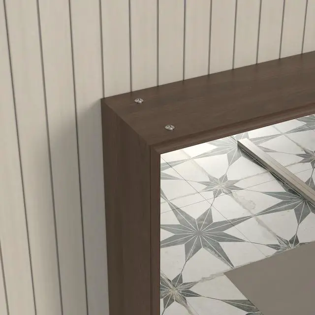 Alt view image 6 of 7 - 32*28Medicine Cabinet with Mirror for Bathroom, Wall Mounted Bathroom Mirror with Storage, Adjustable Shelves, Aluminum Framework, Surface Mount Yellow+Coral