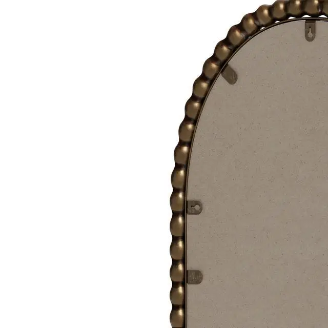 Alt view image 7 of 7 - Iron Art Oval Retro Mirror, Antique Effect,Wall Hanging,Suitable For Living Room,Bedroom, Entrance (Gold)