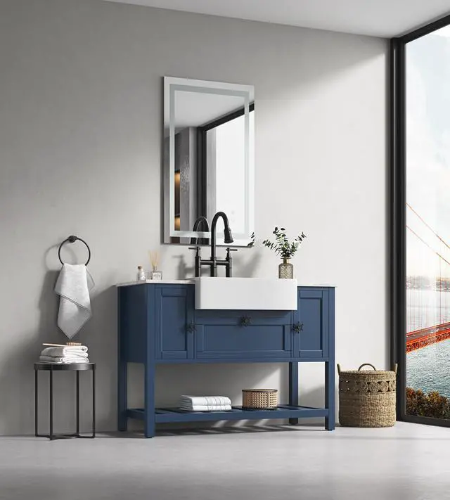 Main image of LED Bathroom Mirror 36 "x28 " with Front and Backlight, Dimmable Wall Mirrors with Anti-Fog, Memory,3 Colors, LED Vanity Mirror