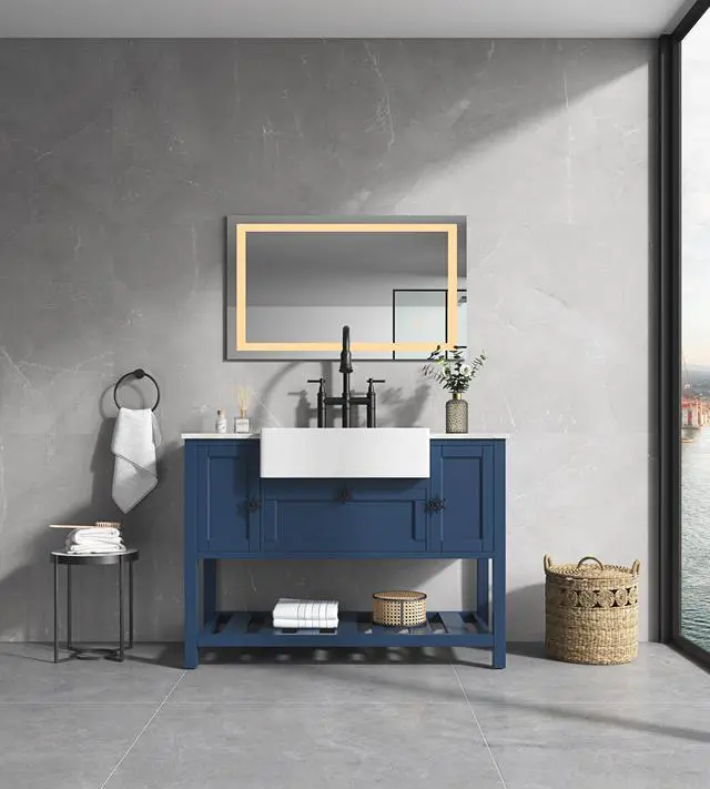 Alt view image 4 of 6 - LED Bathroom Mirror 36 "x28 " with Front and Backlight, Dimmable Wall Mirrors with Anti-Fog, Memory,3 Colors, LED Vanity Mirror