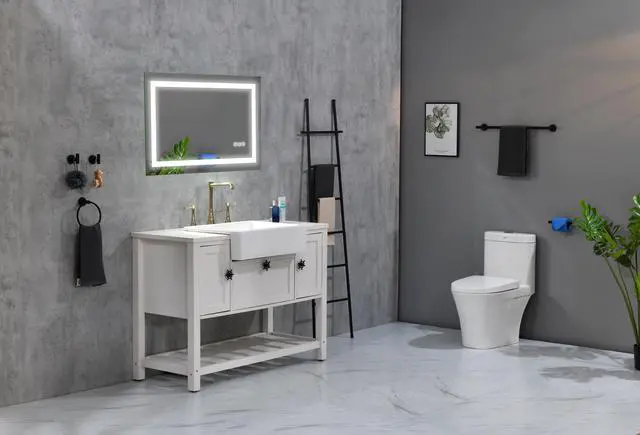 Alt view image 6 of 6 - LED Bathroom Mirror 36 "x 24 " with Front and Backlight, Dimmable Wall Mirrors with Anti-Fog, Memory, 3Colors, LED Vanity Mirror