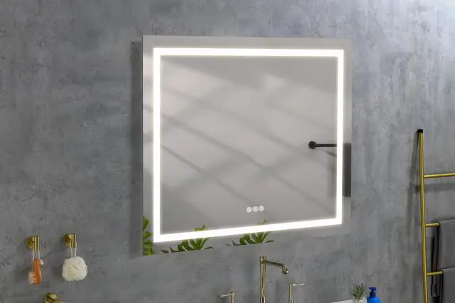 Alt view image 6 of 6 - 36" x 36" LED Bathroom Mirror with Front and Backlight, Wall Mounted Vanity Mirror, Anti-Fog, Memory, 3 Colors, Stepless Dimmable